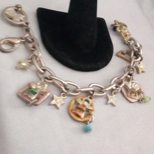 Very vintage girls solid silver angel charm bracelet 🍒